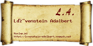 Lövenstein Adalbert névjegykártya