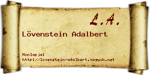 Lövenstein Adalbert névjegykártya